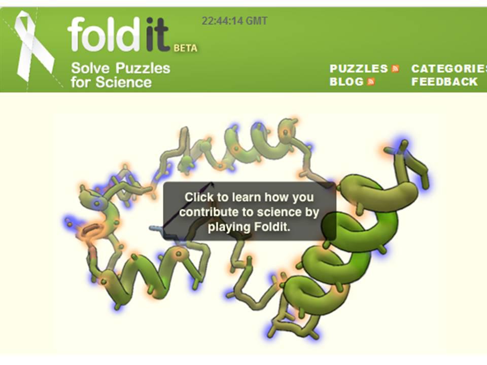 קיפול חלבונים ופתרון מבנים – Foldit: יישומון