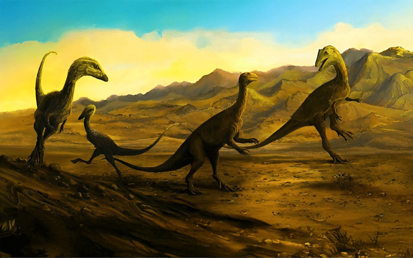 התרופודים הגדולים צרכו מגוון של טרף. תרופודים מקיפים דינוזאור צמחוני דמוי זאורופוד | מקור: Mark P. Witton / Science Photo Library