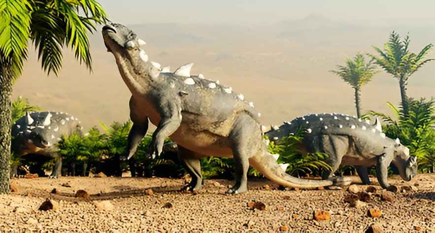 הממצאים החדשים מאתגרים את ההשערה המקובלת, לפיה האנקילוזאורים בעלי שלוש האצבעות נכחדו מצפון אמריקה בתקופה הזאת. ציור של אנקילוזאור | Mark Garlick / Science Photo Library