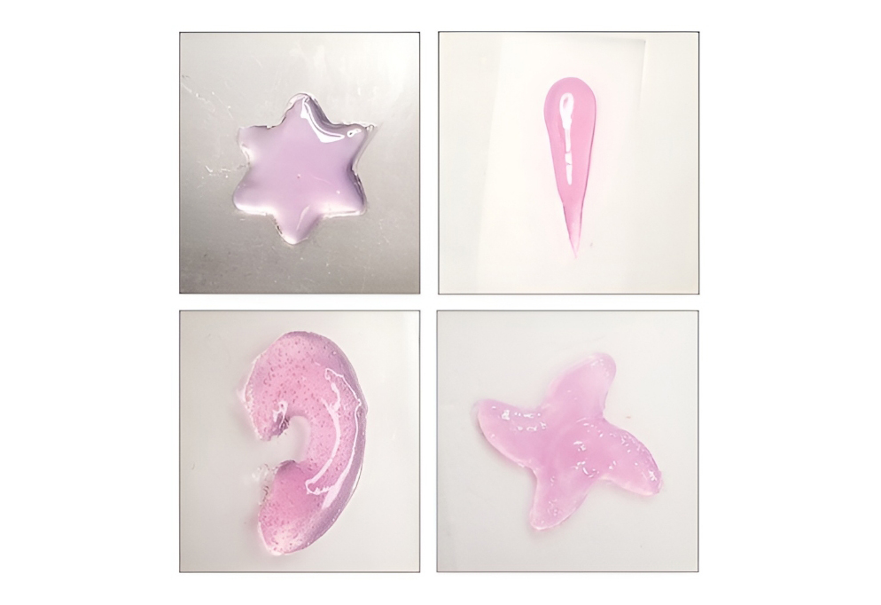 טיפה, מגן דוד, כוכב נינג'ה, אוזן. הידרוג'ל מעוצב בכל מיני צורות | Credit: Elham Davoodi and Wei Gao