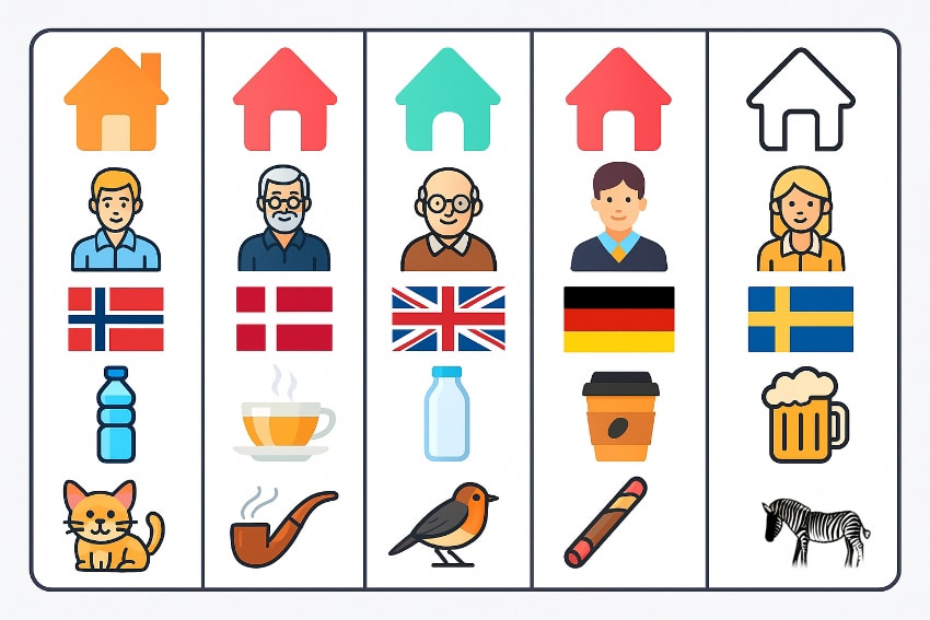 סוג של אתגר מחשבתי שפתרונו המלא מחייב חלוקה לתת-בעיות והיסקים לוגיים. החידה שואלת מיהו זה שמגדל זברה | ליאת פלי באמצעות DALL-E