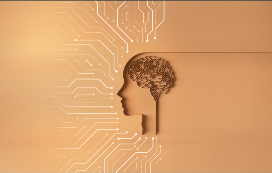 ייתכן שהסתמכות על כלי בינה מלאכותית פוגעת באיכות החשיבה וביצירתיות שלנו. מבוך מוח עם חיבורים חשמליים | איור: ktsdesign, Shutterstock