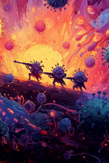 הצבא צועד על חיידקיו