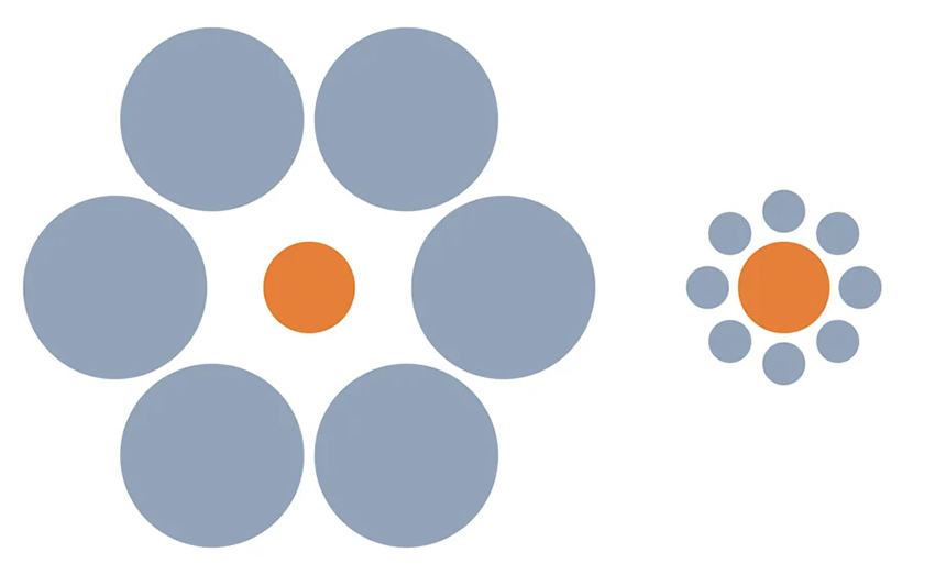 " ודאי שהעיגול הימני גדול יותר", אמר הדג. "שטויות" אמרה היונה, שלא נוטה ליפול באשלית אבינגהאוס. כמו הדגים, רוב בני האדם נופלים בפח | נחלת הכלל, ויקיפדיה