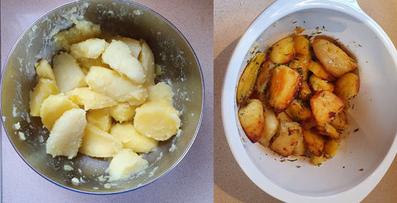 תפוחי האדמה לפני ואחרי הצלייה בתנור | ד"ר דפנה מנדלר