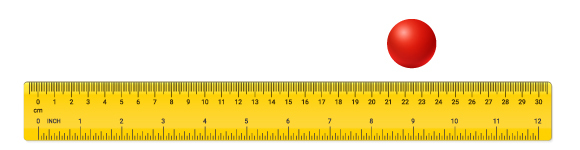 הכדור נמצא במיקום אחד מסוים, שאפשר לתאר לפי המספרים על הסרגל | איור: Avector, Shutterstock, מריה גורוחובסקי