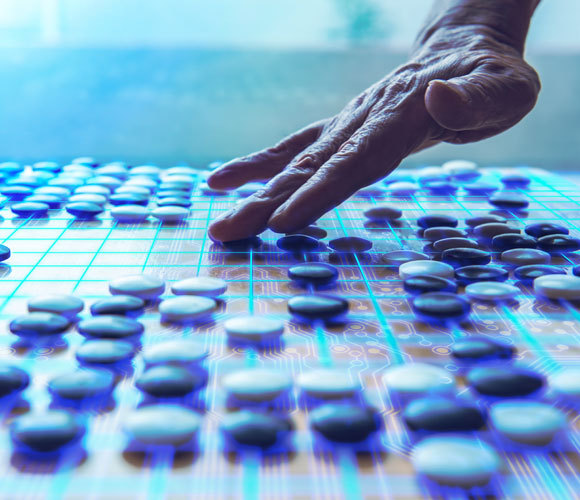 הדמיה של בינה מלאכותית משחקת גו עם אדם | איור: artpage, Shutterstock