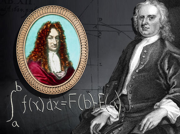 ניוטון (מימין) ולייבניץ | מקורות: DR JEREMY BURGESS / ANN RONAN PICTURE LIBRARY / HERITAGE IMAGES / SCIENCE PHOTO LIBRARY,