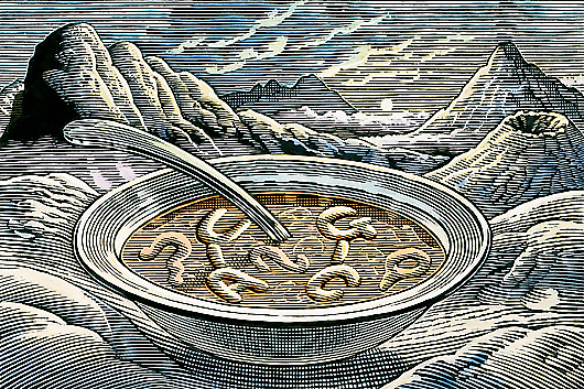 איור של RNA במרכיב מרכזי ב"מרק הקדום" שבו נוצרו החיים | איור: BILL SANDERSON / SCIENCE PHOTO LIBRARY