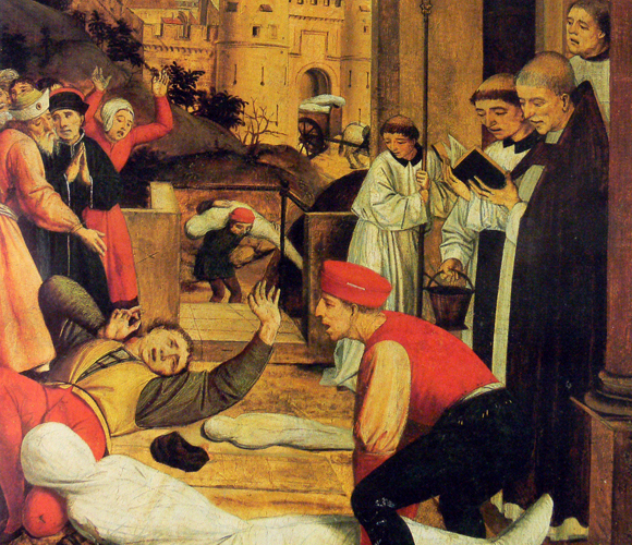 המגפה היוסטינאינית, ציור של Josse Lieferinxe | ויקיפדיה, Fingalo