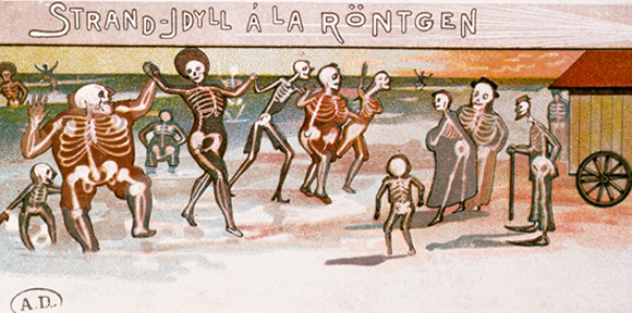 "מסיבת חוף בסגנון רנטגן", איור שהופיע בעיתונות בשנת 1900 | מקור: Science Photo Library