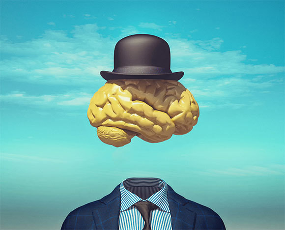 זה אינו מגריט: מוח בכובע באולר | איור: Orla, Shutterstock