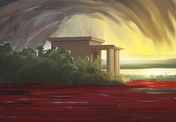 היאור שנצבע אדום במכת הדם | איור: joshimerbin, Shutterstock