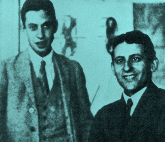 לילה מדעי פורה במיוחד. חאודסמיט (מימין) ואולנבק ב-1926 | מקור: SCIENCE PHOTO LIBRARY