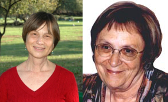 תמר דיין (משמאל) ויהודית בירק | מקור: ויקיפדיה (שימוש הוגן) ואוניברסיטת תל אביב