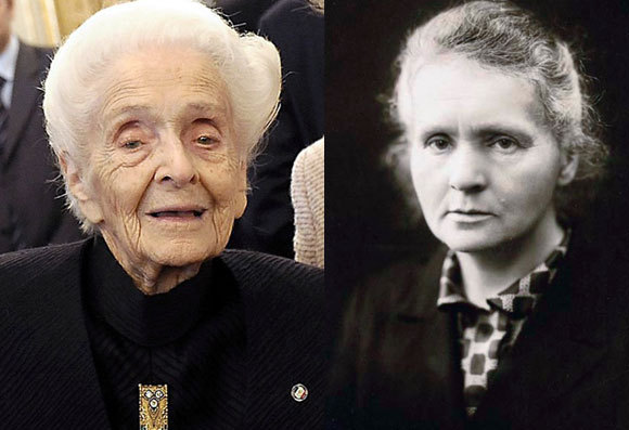 מארי קירי (מימין) וריטה לוי-מונטלצ'יני | צילומים: ויקיפדיה, נחלת הכלל, quirinale.it