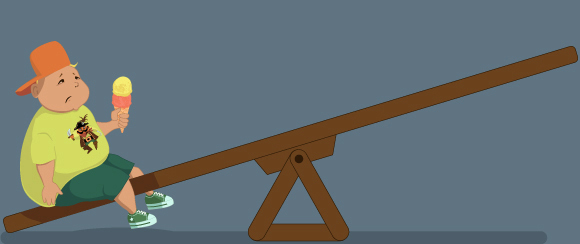 ילד עם משקל יתר על נדנדה | Aleutie, Shutterstock