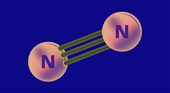 אילוסטרציה של מולקולת חנקן גזי | Shutterstock, petrroudny43