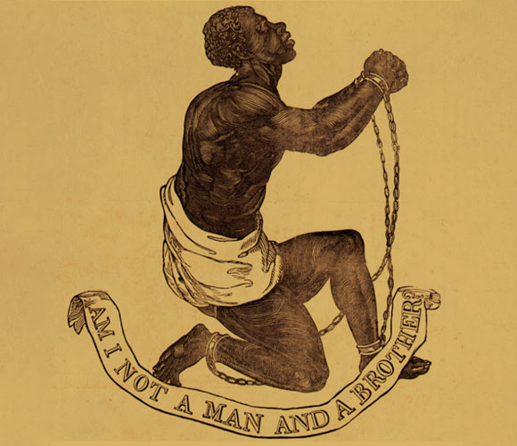 סמל האגודה הבריטית נגד עבדות, עם הכיתוב "האם אני לא אדם ואח?" | British Abolition Movement, wikipedia