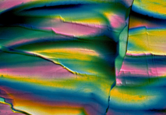 ההורמון שגורם לתאים לספוג סוכר מהדם. גבישי אינסולין שצולמו במיקרוסקופ אור | מקור: Science Photo library