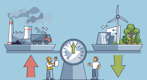 פליטות פחמן במקום אחד מקוזזות על ידי קיבוע פחמן וצמצום פליטות במקום אחר | איור: VectorMine, Shutterstock