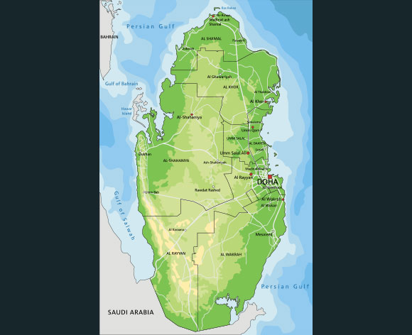 מפת קטאר | מקור: Bardocz Peter, Shutterstock