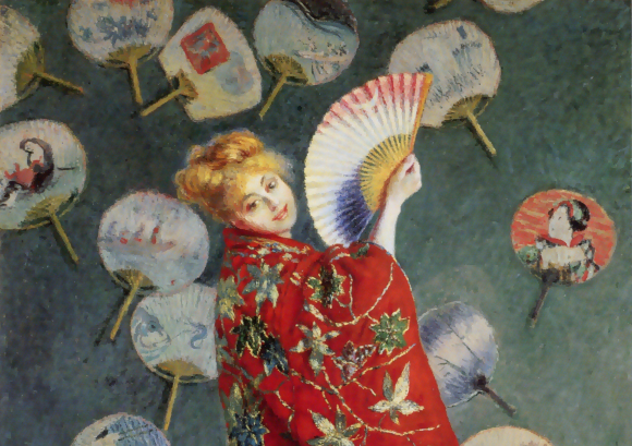 "מדאם מונה לובשת קימונו", ציור של קלוד מונה מ-1875 | ויקיפדיה, Museum of Fine Arts, Boston