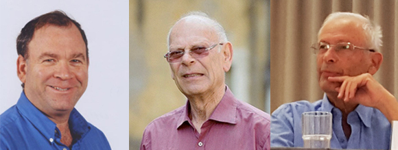 מימין: בני בגין, עוזי אבן ואלכס לובוצקי | צילוםמים: Bulusaristo, Alex Lubotzky, יאיר ליברמן, ויקיפדיה