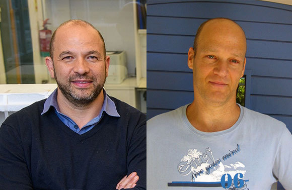 פרופ' דן מעוז (מימי) ופרופ' עודד אהרונסון | צילומים: אוניברסיטת תל אביב, מכון ויצמן למדע