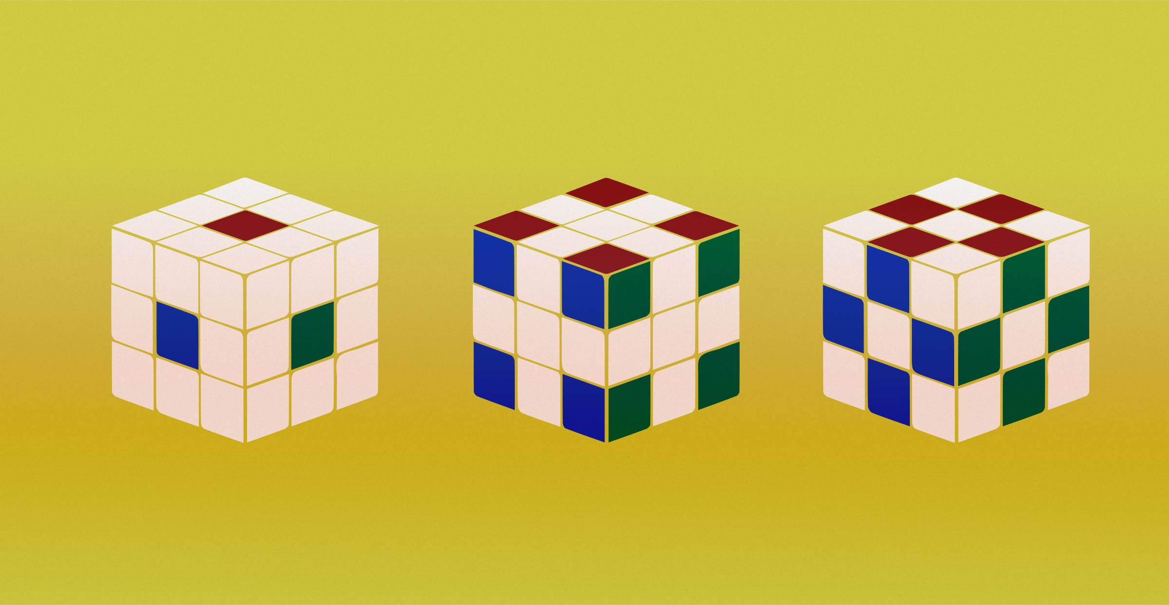 בקובייה שלי שלושה סוגי לבנים: אמצעיות (מימין), פינתיות ומרכזיות | איור: Shutterstock