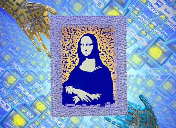 אילוסטרציה של המונה ליזה נמכרת כ-NFT | איור: Tim Vernon, Science Photo Library