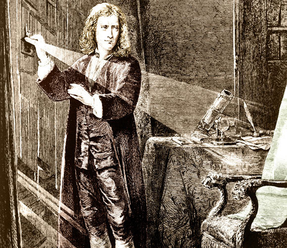 ניוטון חוקר את טבעה של קרן אור | מקור: SCIENCE SOURCE / SCIENCE PHOTO LIBRARY