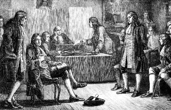 ניוטון בכס הנשיא של החברה המלכותית הבריטית | מקור: OXFORD SCIENCE ARCHIVE / HERITAGE IMAGES / SCIENCE PHOTO LIBRARY