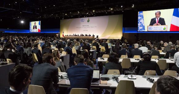 משתתפים בוועידת האקלים של האו"ם בפריז, 2015 | צילום: Drop of Light, Shutterstock