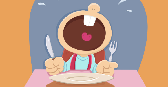 איור של ילד צורח מול צלחת ריקה | PixyPen, Shutterstock