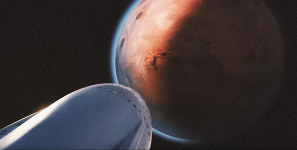 יוזמה פרטית. החללית של חברת SpaceX מתקרבת לנחיתה על מאדים | הדמיה: SpaceX