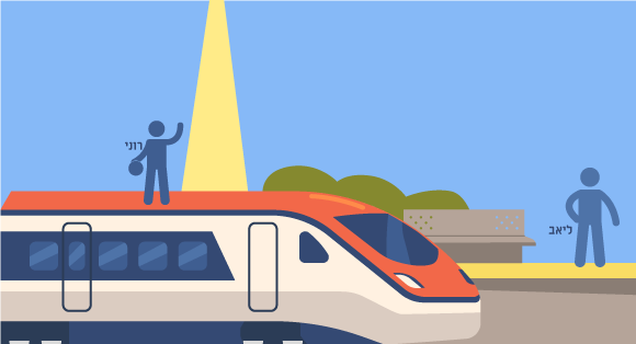 קרן אור במקום כדור. המרחק עדיין שונה, אך מהירות האור זהה. משהו אחר צריך להשתנות | איור: מריה גורוחובסקי (לפי ivector, Shutterstock)