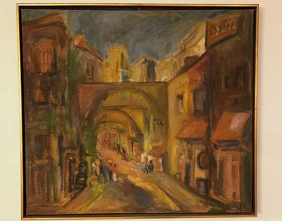 ציור של וינוגרד התלוי כיום בדירת בנו, אלון | צילום: איתי נבו