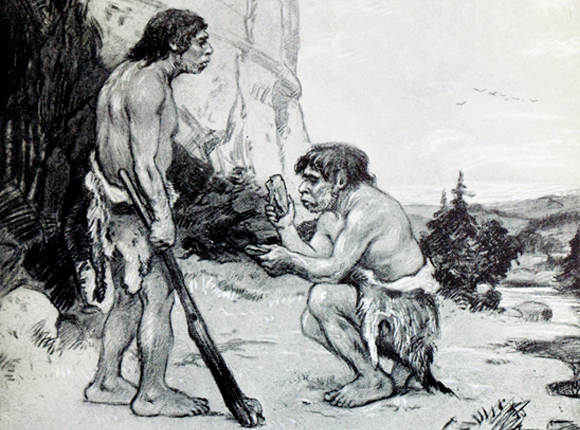 ציור של ניאנדרטל מ-1916. Paul D Stewart / Science Photo Library