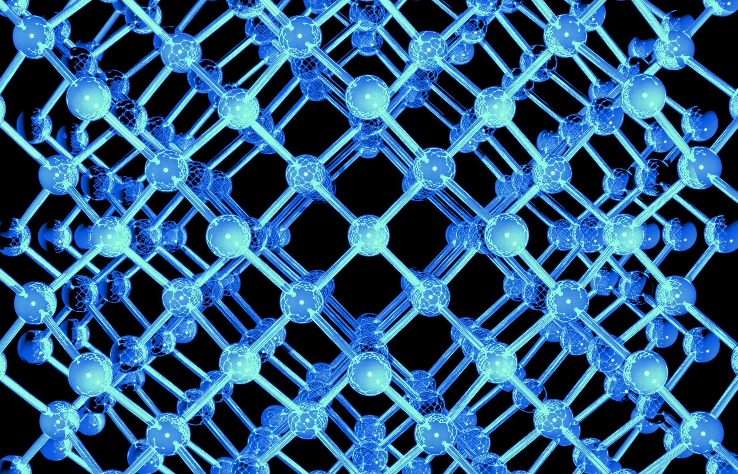 כל אטום פחמן קשור לארבעה אטומי פחמן אחרים. המבנה הגבישי של יהלום | איור: Science Photo Library