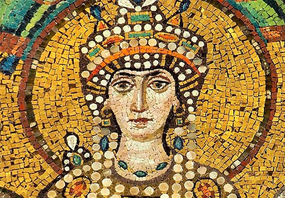 חולת סרטן השד המפורסמת של שלהי העת העתיקה | פסיפס מהבזיליקה של סן ויטלה; צילום: פטאר מילוסביץ', ויקיפדיה