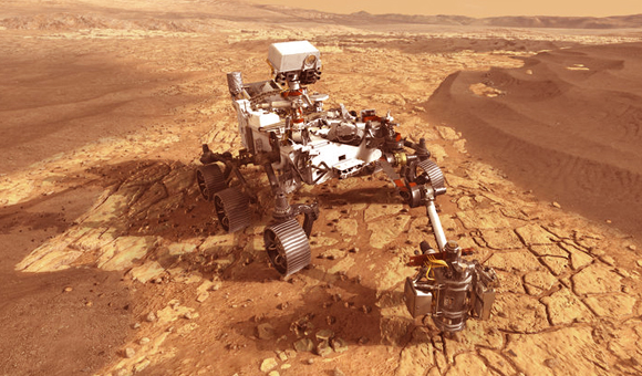 יבחן וינתח דגימות במאדים, וגם יאסוף אותן למשלוח עתידי לכדור הארץ. רכב מארס 2020 | הדמיה: NASA