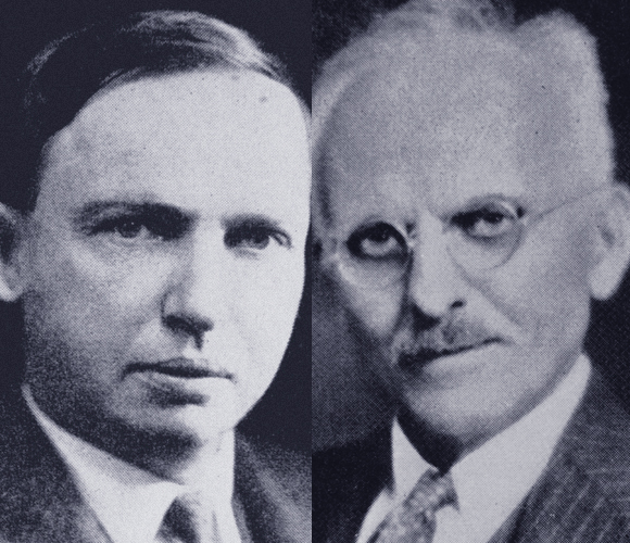 שביל החלב נגד שאר היקום. הבר קרטיס (מימין) והרלו שייפלי - נציגי הצדדים בוויכוח הגדול | צילומים: Science Photo Library