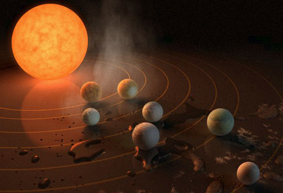 הטמפרטורה החזויה על כוכבי הלכת במערכת. המרכזיים יכולים לקיים מים נוזליים על פניהם | הדמיה: ESO