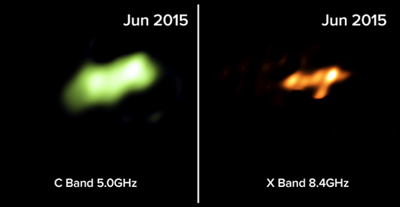 תצפיות גלי רדיו בשני אורכי גל על אירוע TDE אחר שזוהה ב-2015 | מקור: MATTILA, PEREZ-TORRES, ET AL.,B. SAXTON, NRAO / AUI / NSF / SCIENCE PHOTO LIBRARY