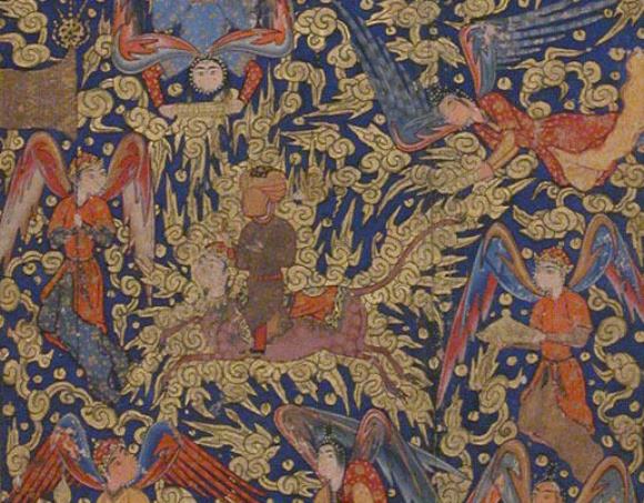 מוחמד עולה לשמיים על אל-בוראק. אמצע המאה ה-16 | מאוסף מוזיאון מטרופוליטן