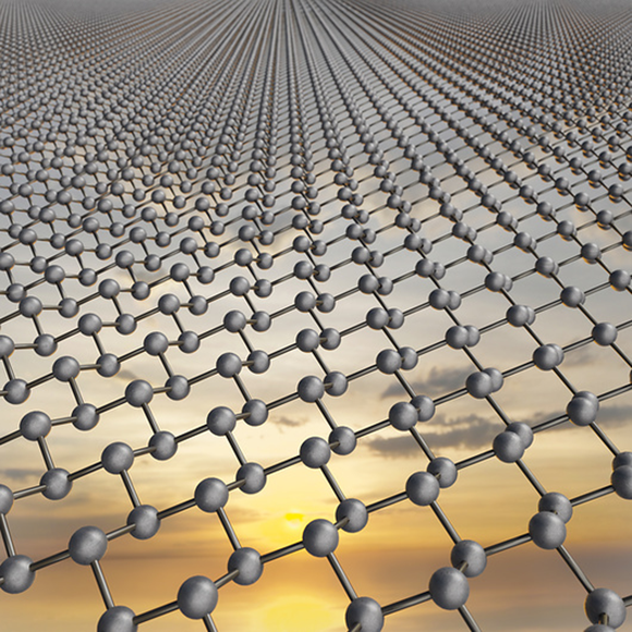 רשת חד שכבתית של אטומי בדיל מסודרים במשושים - שיוצרה בעזרת תיאוריית DFT | איור: ROBERT BROOK / SCIENCE PHOTO LIBRARY