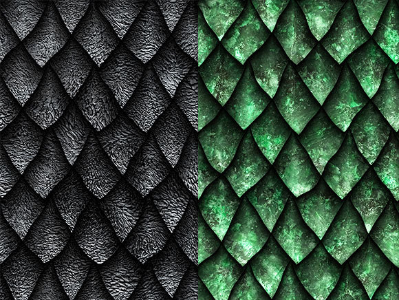 קשקשי דרקון שחורים וירוקים | Shutterstock, Jojo Textures