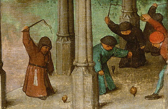 ילדים משחקים בסביבונים. ציור של פיטר ברויגל האב | lewenstein, Wikipedia