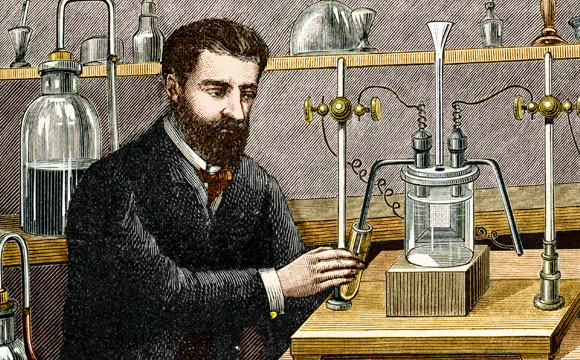 Moissan isolating fluorine | Source: Science Photo Library